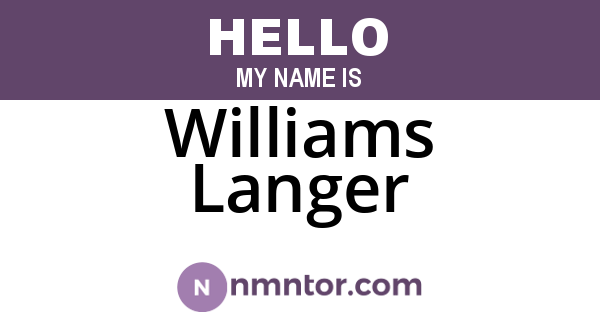Williams Langer