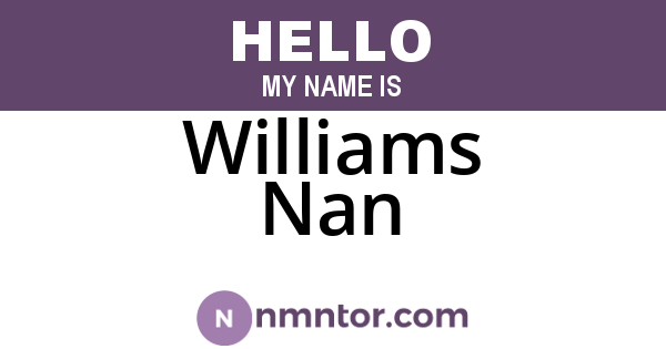 Williams Nan