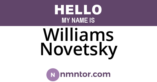 Williams Novetsky