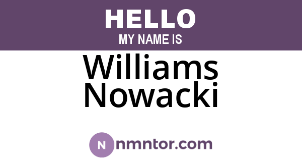 Williams Nowacki