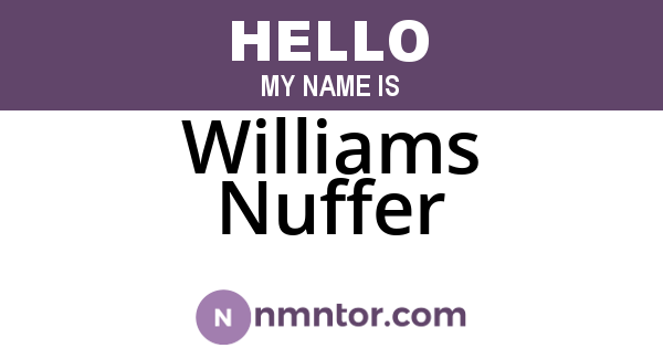 Williams Nuffer