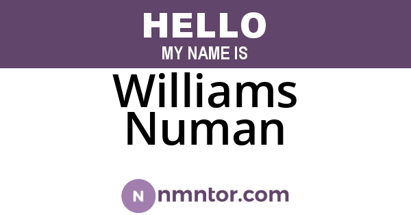 Williams Numan