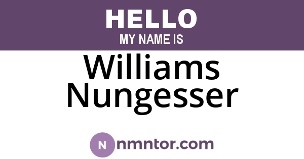 Williams Nungesser