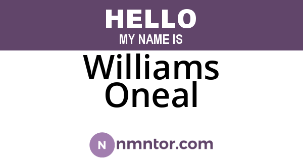 Williams Oneal