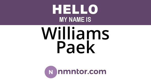 Williams Paek