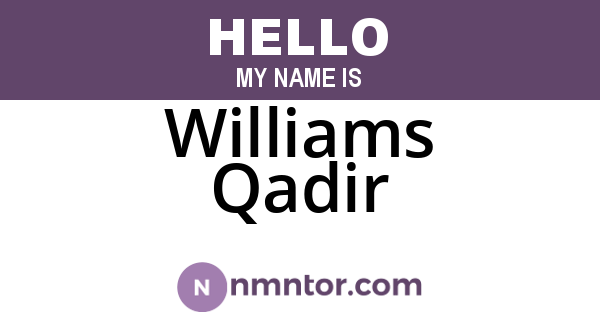 Williams Qadir