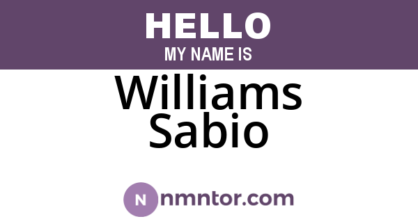 Williams Sabio