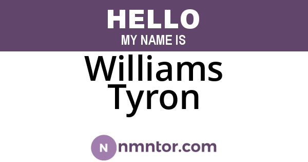 Williams Tyron