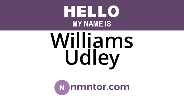 Williams Udley