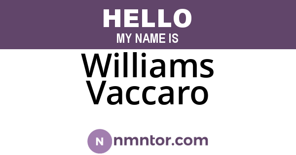 Williams Vaccaro