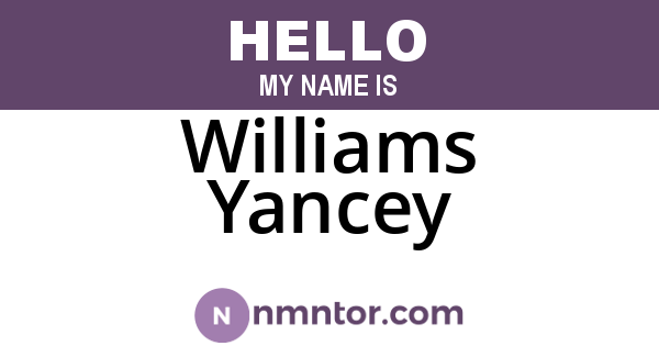 Williams Yancey