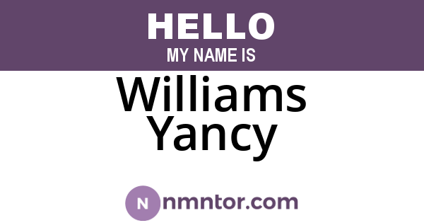 Williams Yancy