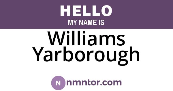 Williams Yarborough