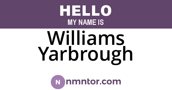 Williams Yarbrough