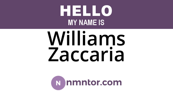 Williams Zaccaria