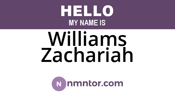 Williams Zachariah