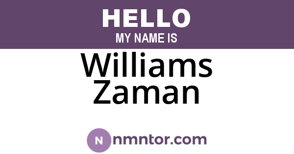 Williams Zaman