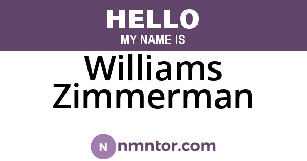 Williams Zimmerman