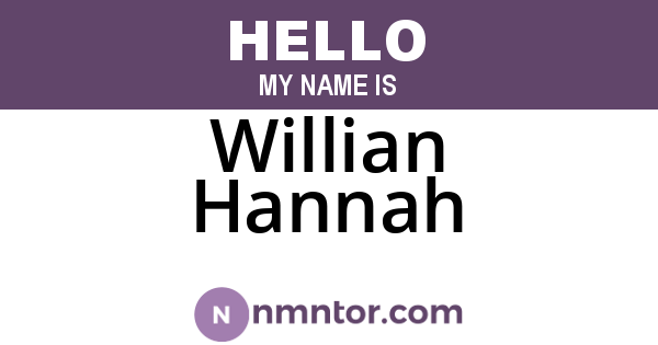 Willian Hannah