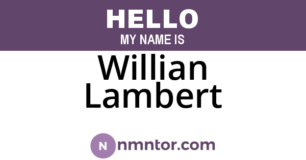 Willian Lambert