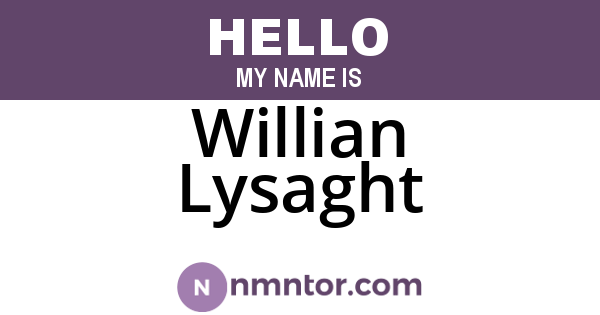 Willian Lysaght