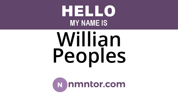 Willian Peoples