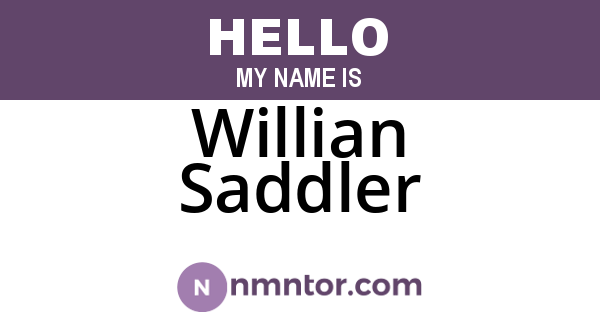 Willian Saddler