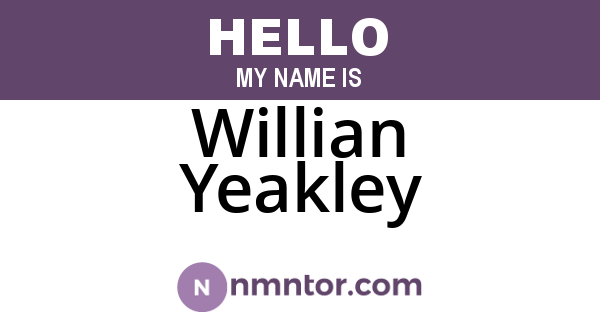 Willian Yeakley