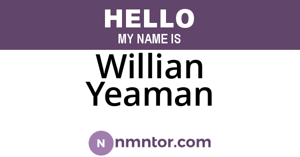 Willian Yeaman