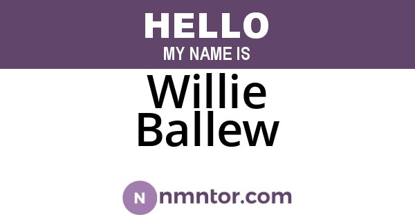 Willie Ballew