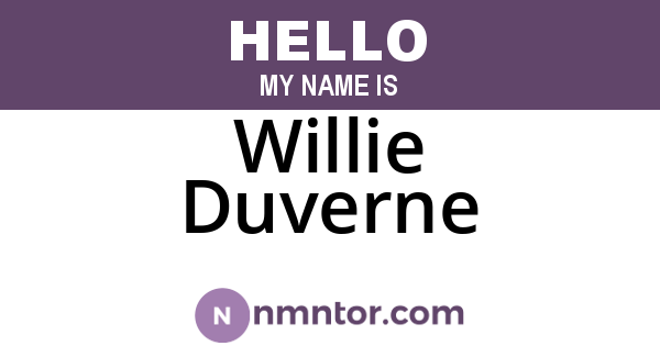 Willie Duverne