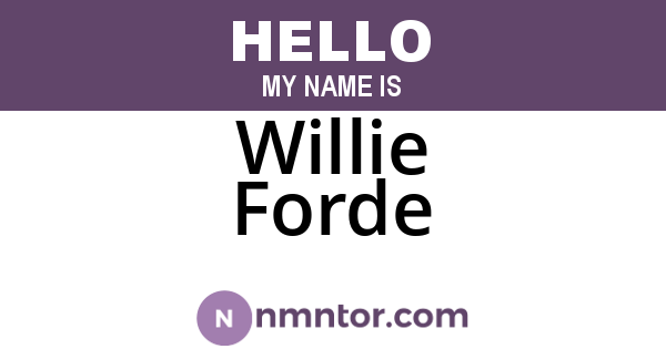 Willie Forde