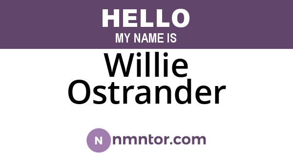 Willie Ostrander