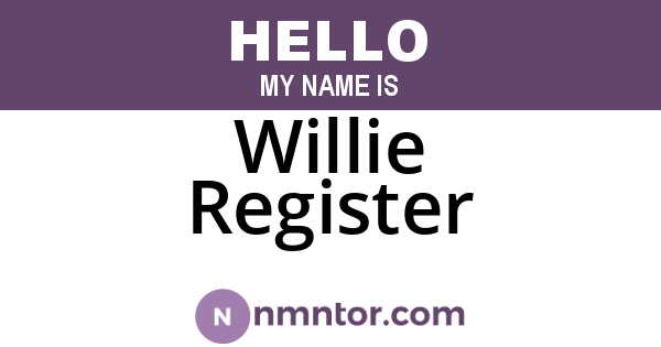 Willie Register