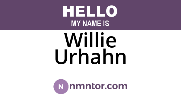 Willie Urhahn