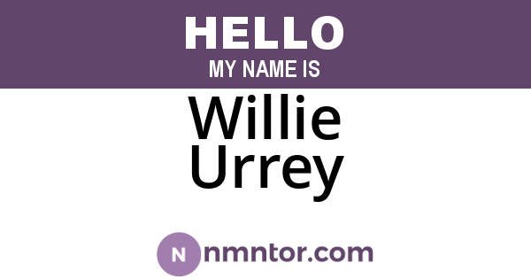Willie Urrey