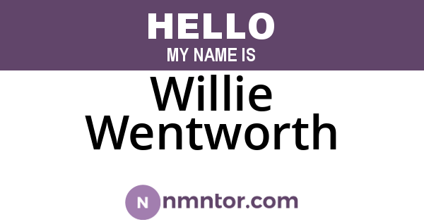 Willie Wentworth