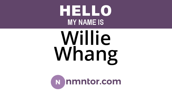 Willie Whang