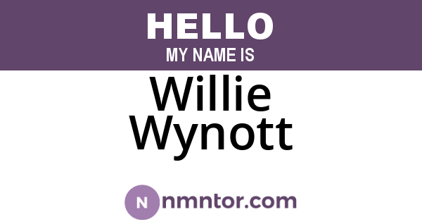 Willie Wynott