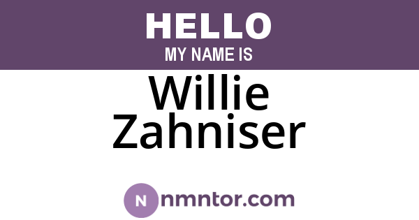 Willie Zahniser