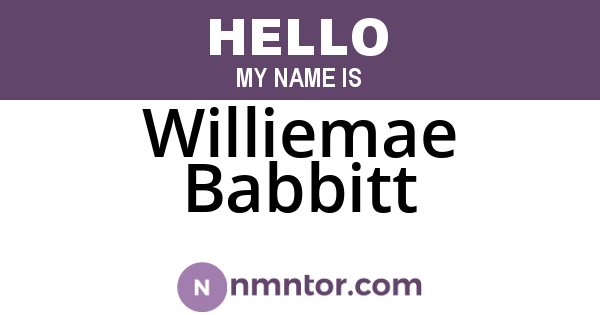 Williemae Babbitt
