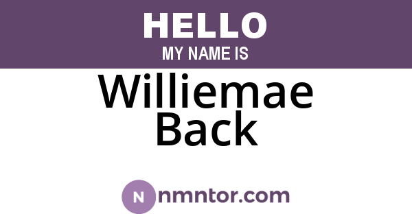 Williemae Back