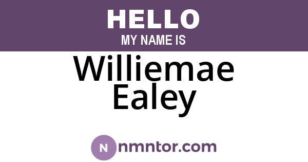 Williemae Ealey