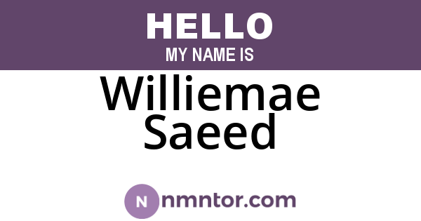 Williemae Saeed