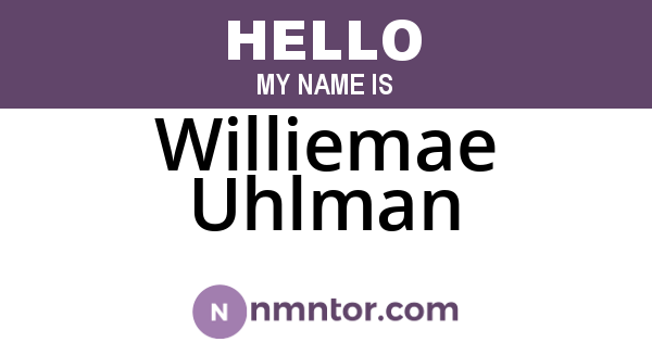 Williemae Uhlman
