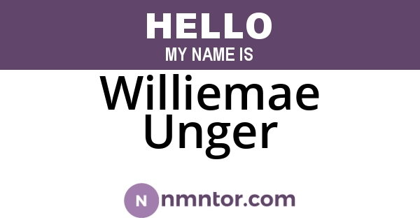 Williemae Unger