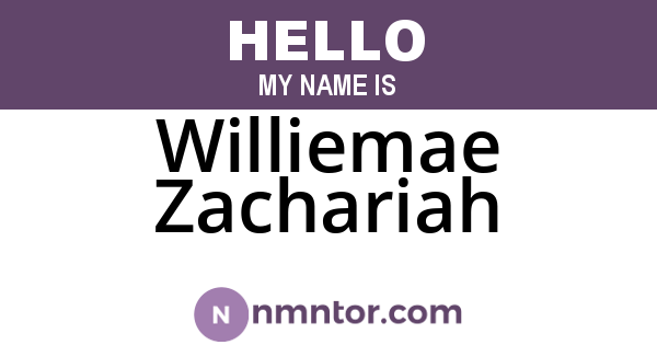 Williemae Zachariah
