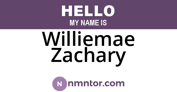 Williemae Zachary