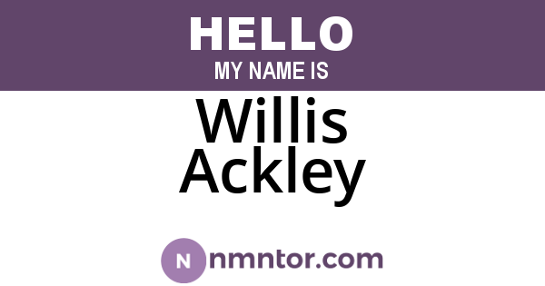 Willis Ackley