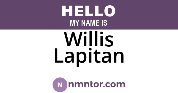 Willis Lapitan